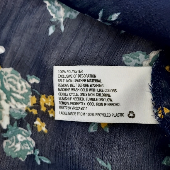 Mossimo Supply Co Semi sheer blue floral tunic Med Cottagecore Fairy Flowy Airy - Picture 7 of 11